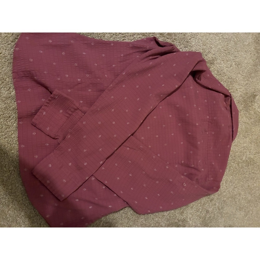 The North Face Womens Pink Long Sleeve Button Down Hiking Shirt Large Microprint - Picture 3 of 3